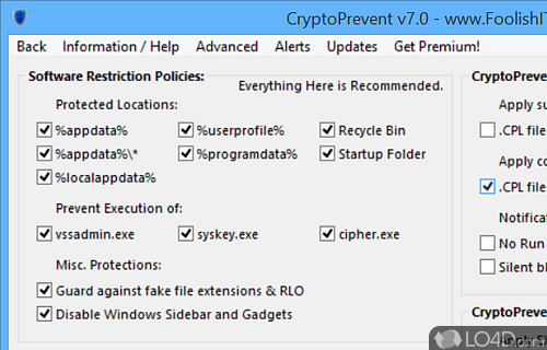 CryptoPrevent Screenshot