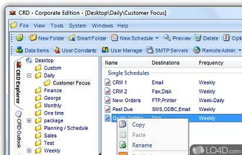 Screenshot of Crystal Reports Distributor - Automate Crystal reports with this all-encompassing software utility that can deliver documents to email
