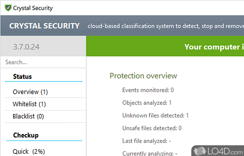 Staying Protected Constantly - Screenshot of Crystal Security