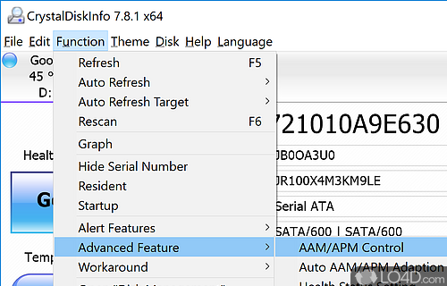 Keep your disk drive in good shape with many advanced features - Screenshot of CrystalDiskInfo