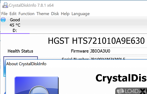 Powerful hard disk analysis tool - Screenshot of CrystalDiskInfo