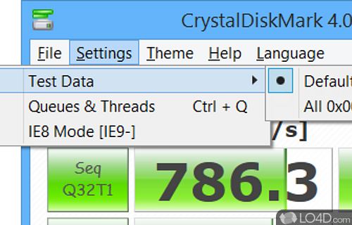 Benchmark utility designed to check HDD capabilities by performing sequential - Screenshot of CrystalDiskMark Portable