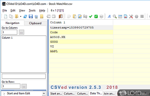 CSVed screenshot