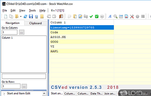 Powerful CSV file editing tool that can manage all columns inside the input document - Screenshot of CSVed