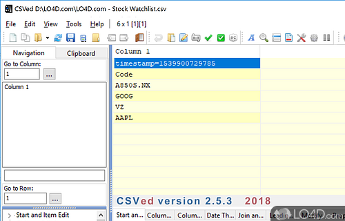 CSVed Screenshot