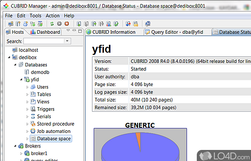 Screenshot of CUBRID - Database management system to with work
