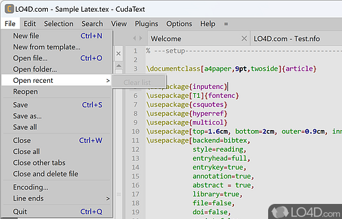 Create new snippets - Screenshot of CudaText