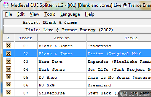 Screenshot of CUE Splitter - A free Audio program for Windows