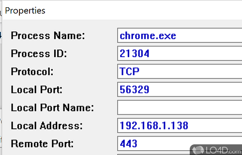 View Opened TCP/IP ports and connections - Screenshot of CurrPorts
