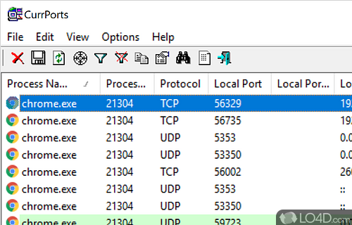 CurrPorts Screenshot