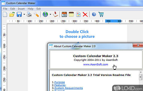 Screenshot of Custom Calendar Maker - Make custom calendars with digital photos and personal events