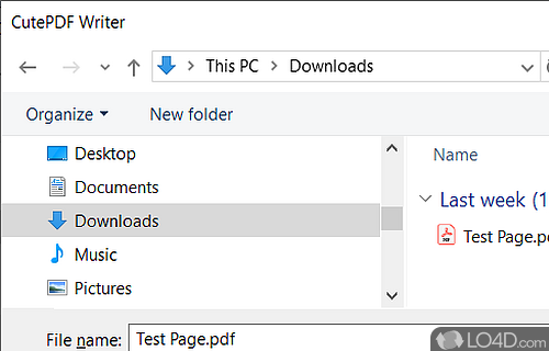 CutePDF Writer Screenshot