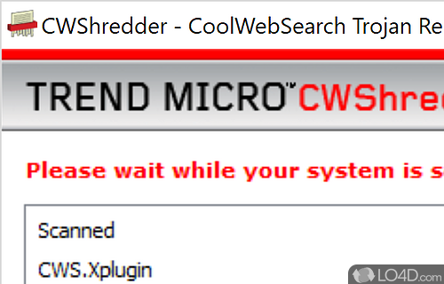 Start the process and view results - Screenshot of CWShredder