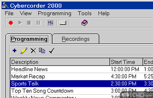 Screenshot of Cybercorder 2000 - User interface