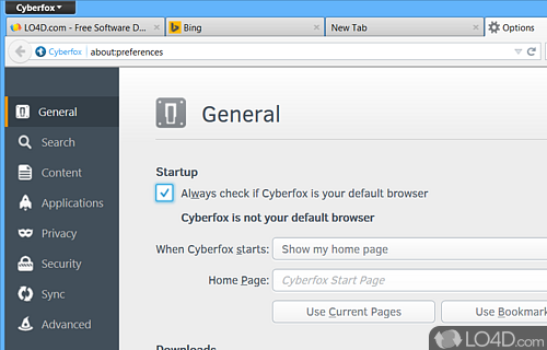 Replaces Firefox - Screenshot of Cyberfox Portable