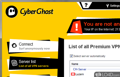 CyberGhost VPN Screenshot