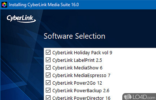 Screenshot of CyberLink Media Suite - Create, play, organize and share multimedia files with all the Cyberlink products' capabilities rounded up under the same roof