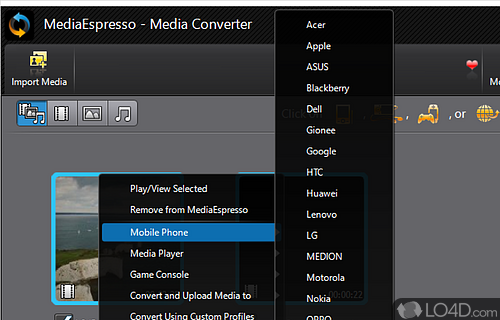 Media converter - Screenshot of CyberLink MediaEspresso