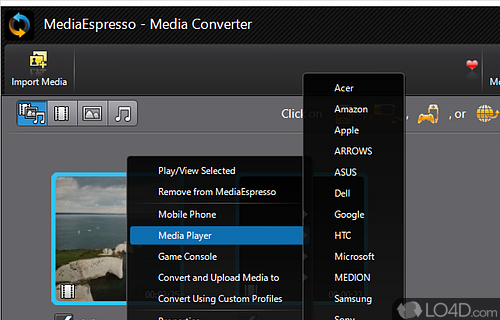 Drag and drop - Screenshot of CyberLink MediaEspresso