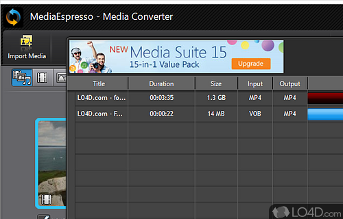 Portable media players - Screenshot of CyberLink MediaEspresso