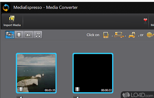 Convert your favorite media files for portable devices - Screenshot of CyberLink MediaEspresso