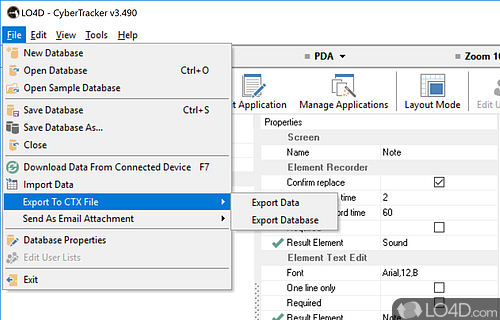 Design and create field data collection applications - Screenshot of CyberTracker