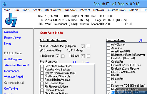 Screenshot of D7 - Specially designed for PC technicians, this utility is worth having when you need to increase productivity