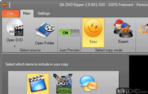 Screenshot of DA DVD Ripper - User interface