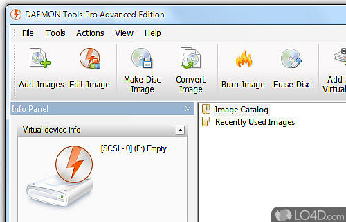 Screenshot of DAEMON Tools Pro - One of the best products for optical media emulation providing advanced features to easily mount images
