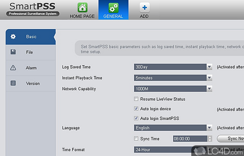 Screenshot of Dahua SmartPSS - Piece of software that can configure, set alarms