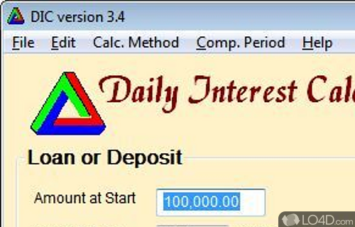 Screenshot of Daily Interest Calculator - Simple user interface