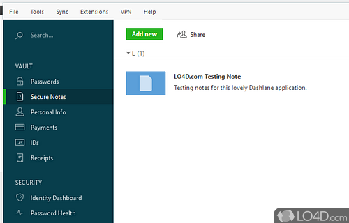 Generate and manage passwords - Screenshot of Dashlane