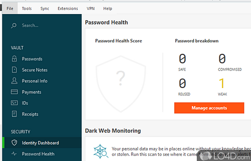 Automatically - Screenshot of Dashlane