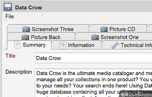 Organize the media - Screenshot of Data Crow