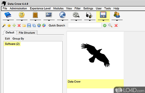 Catalog all movies, images, software,containers, books, audio CDs, music albums, media files - Screenshot of Data Crow