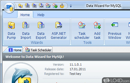 Screenshot of Data Wizard for MySQL - Windows GUI utility for MySQL data management and PHP programming