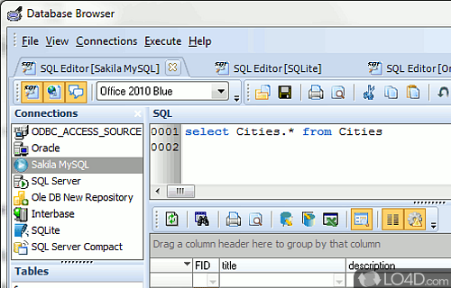 Screenshot of Database Browser - Connect to a database, manage various tables and execute SQL statements all thanks to this app