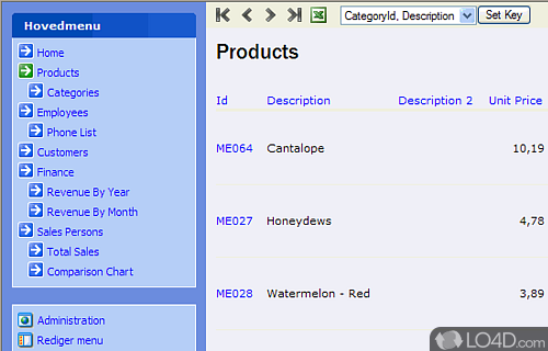 Screenshot of Dataceptor - Create web access to database, generate online graphs