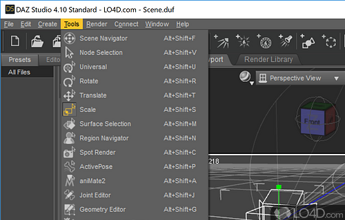 Careful camera positioning - Screenshot of DAZ Studio