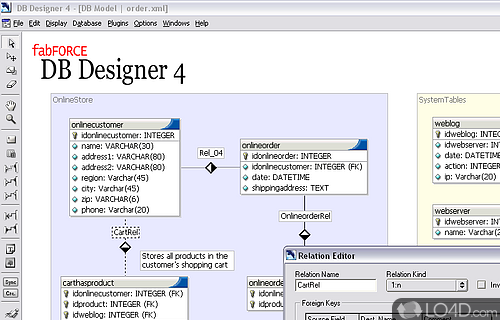 User interface - Screenshot of DBDesigner