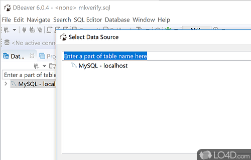 Manage the database - Screenshot of DBeaver Portable