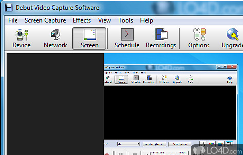 Screenshot of Debut Video Capture - Capture and record the activity on desktop or webcam and save clips to different file formats