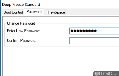 Master password - Screenshot of Deep Freeze Standard