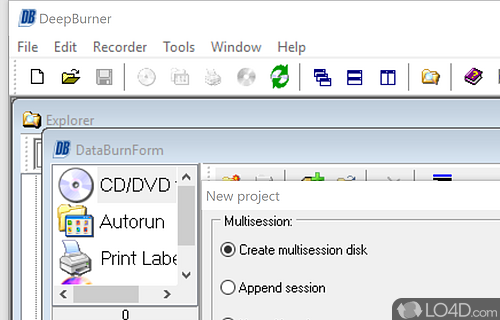 Powerful CD and DVD Burning Package - Screenshot of DeepBurner