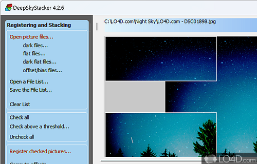 Clear-cut interface - Screenshot of DeepSkyStacker