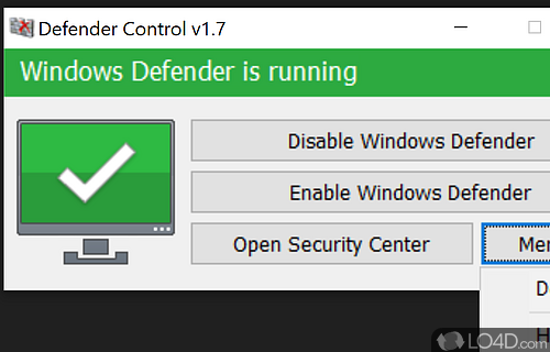 Enable and disable Windows Defender with just one click - Screenshot of Defender Control