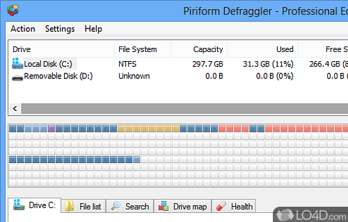 Screenshot of Defraggler - Advanced defragmentation with schedule, file exclusion
