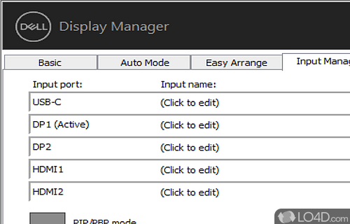 User interface - Screenshot of Dell Display Manager