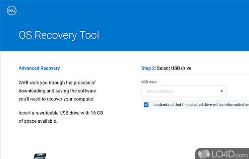 Service Tag for your Dell OS - Screenshot of Dell OS Recovery Tool