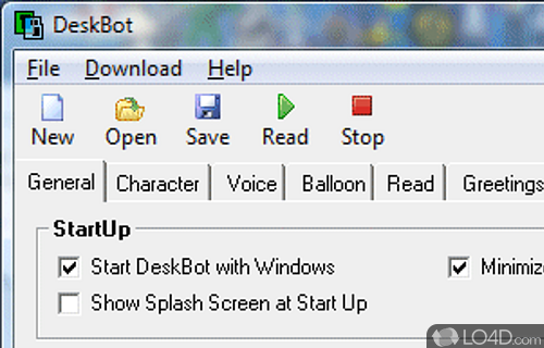 Screenshot of DeskBot - Multi-featured Talking Clipboard/Text Reader, Time Announcer, etc